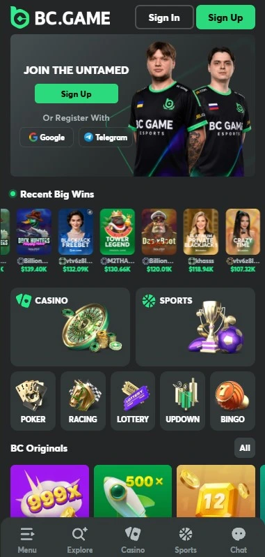 BCGAME Casino App